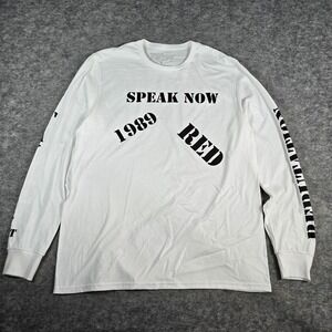 Taylor Swift White Eras White Reputation Graphic Long Sleeve Shirt Large